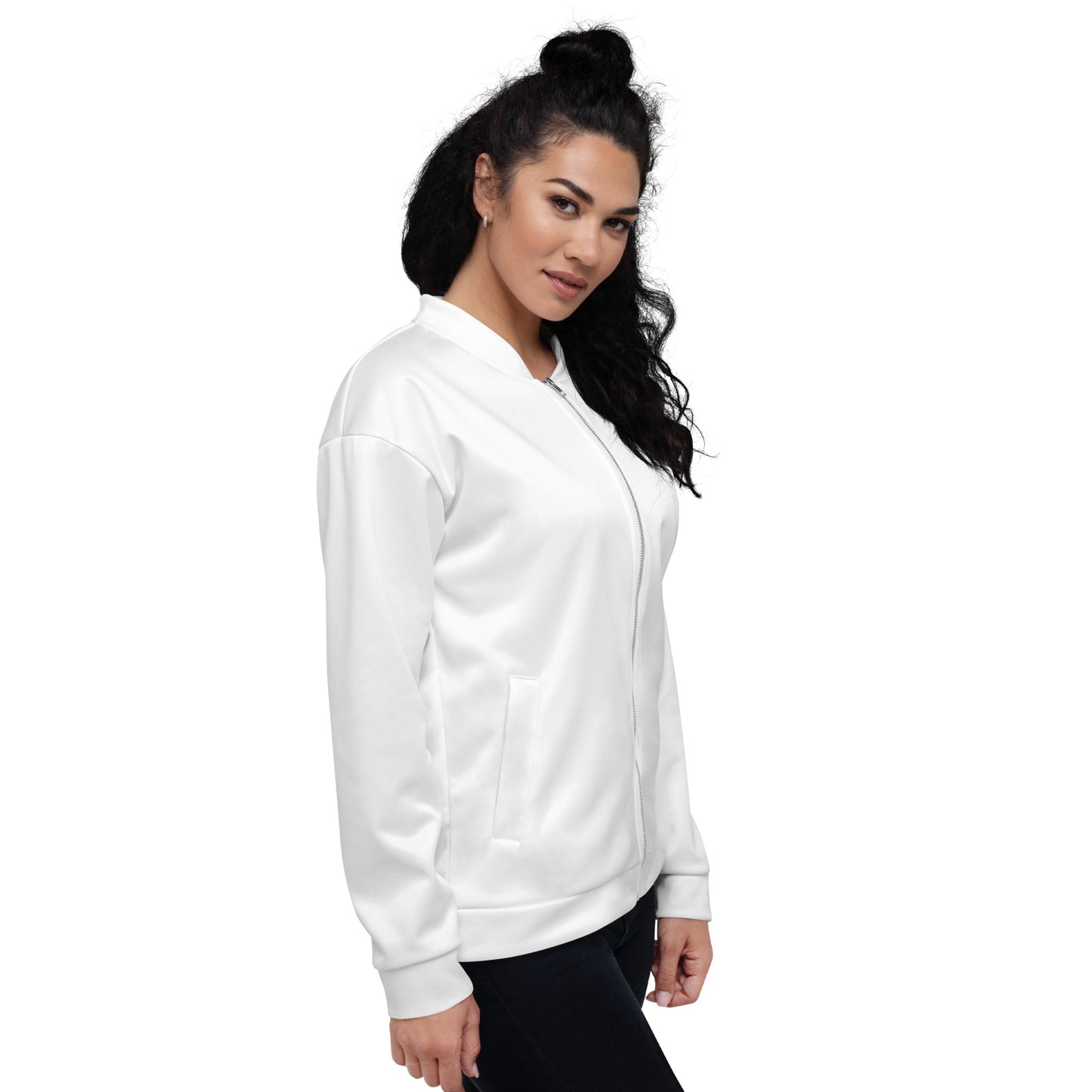 All Logo White Bomber Jacket