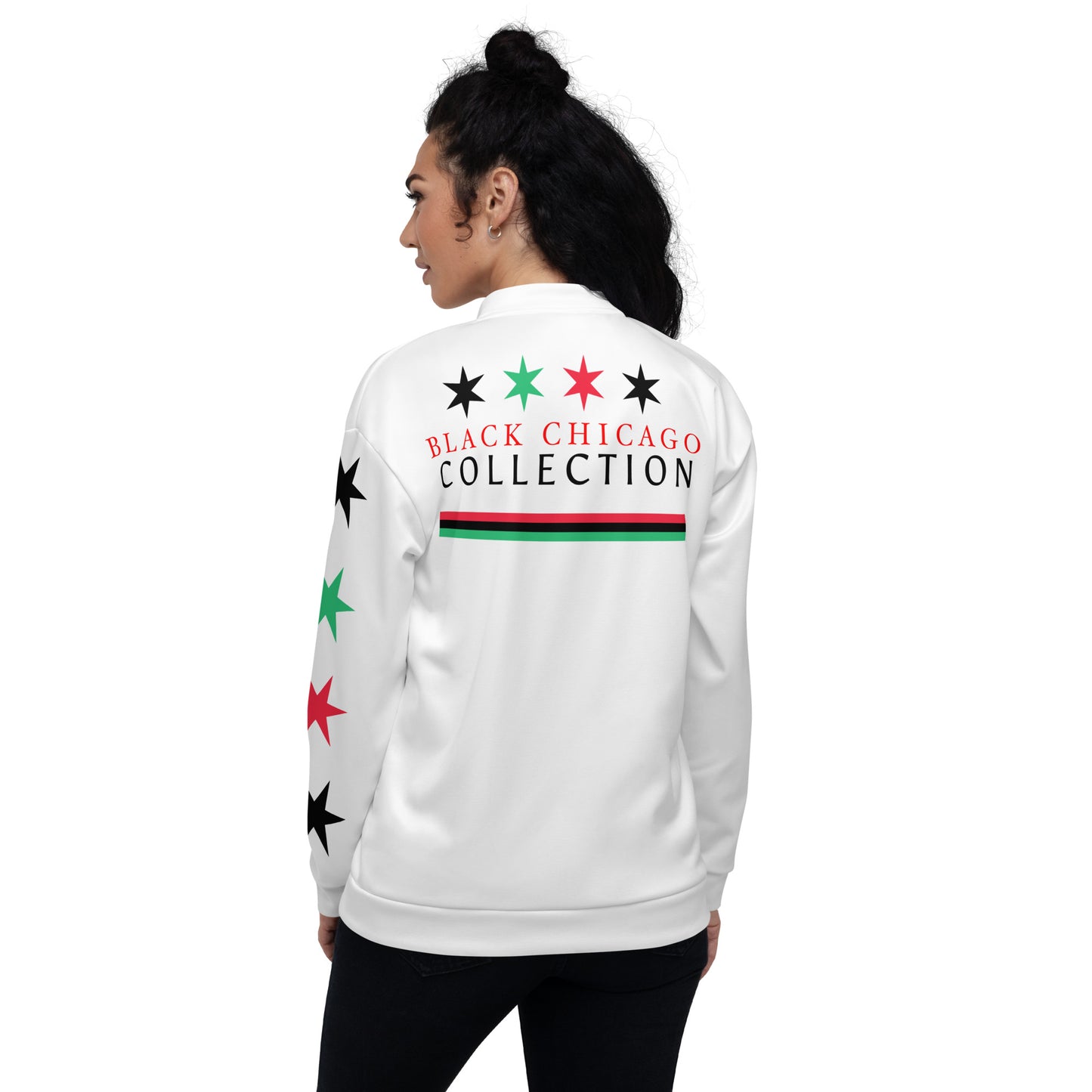 All Logo White Bomber Jacket