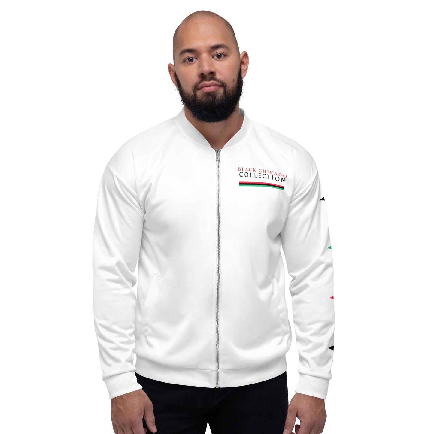 All Logo White Bomber Jacket