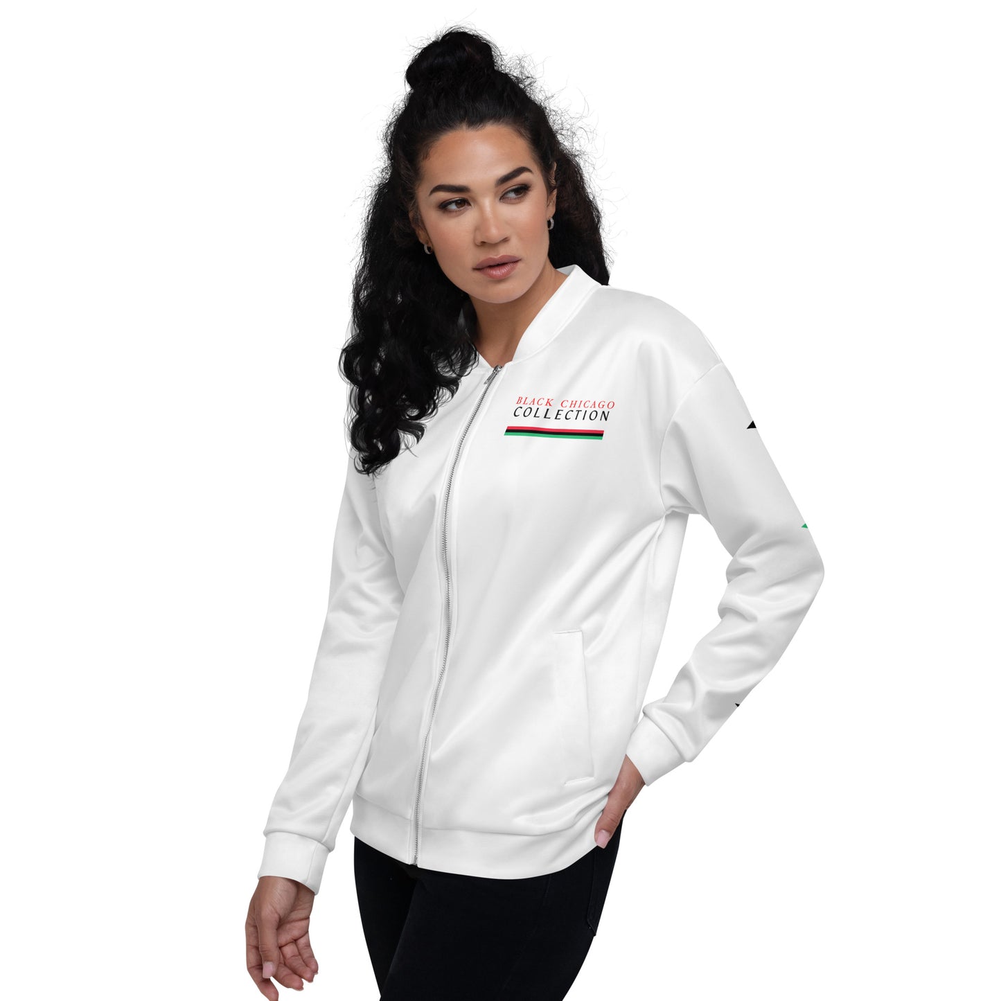 All Logo White Bomber Jacket