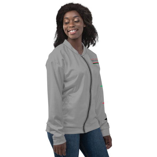All Logo Gray Bomber Jacket